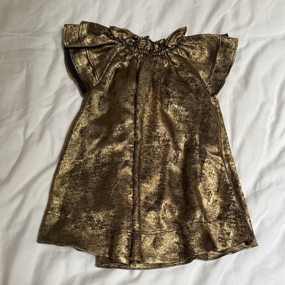 Noralee Girls Metallic Gold Dress